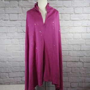 Fuchsia sequined poncho
